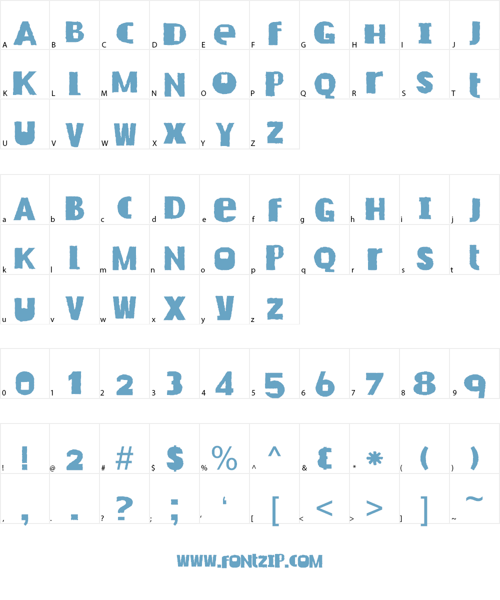 DK Rusty Cage Font Character